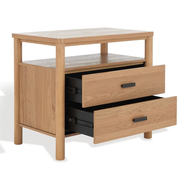 Bordonaro 29 in. Oak Veneer Nightstand