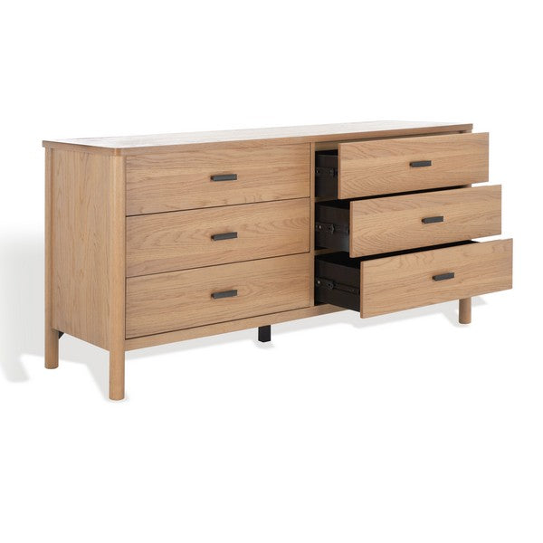 Bordonaro 66 in. Oak Veneer Dresser - Natural