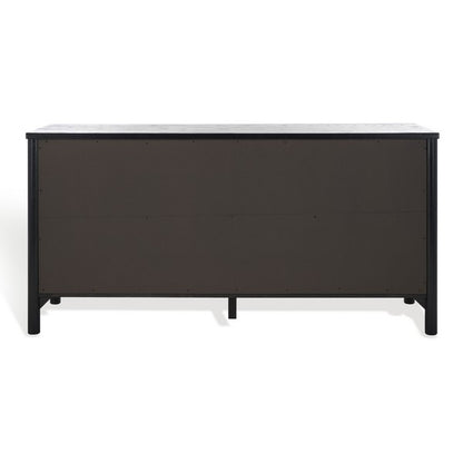 Bordonaro 66 in. Oak Veneer Dresser - Black