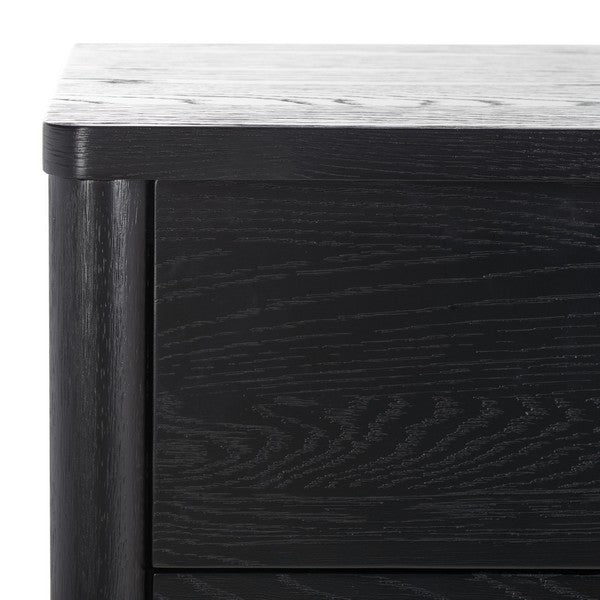 Bordonaro 66 in. Oak Veneer Dresser - Black
