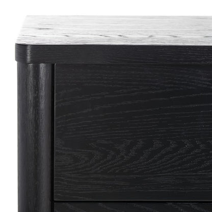 Bordonaro 66 in. Oak Veneer Dresser - Black