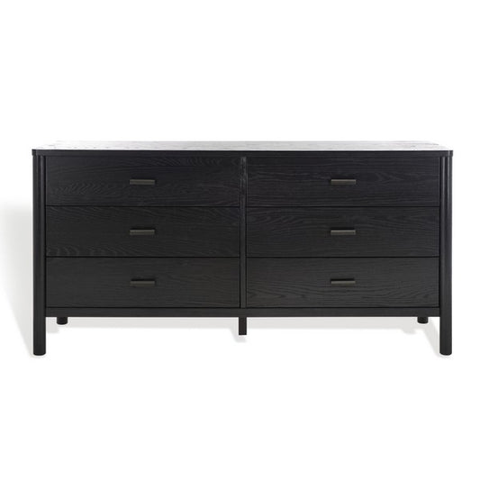 Bordonaro 66 in. Oak Veneer Dresser - Black