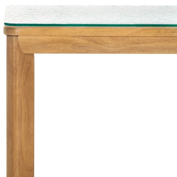 Osidda 55 in. Wood and Glass Top Console Table - Natural