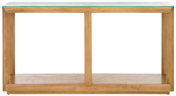 Osidda 55 in. Wood and Glass Top Console Table - Natural