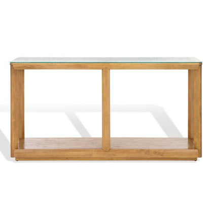 Osidda 55 in. Wood and Glass Top Console Table - Natural