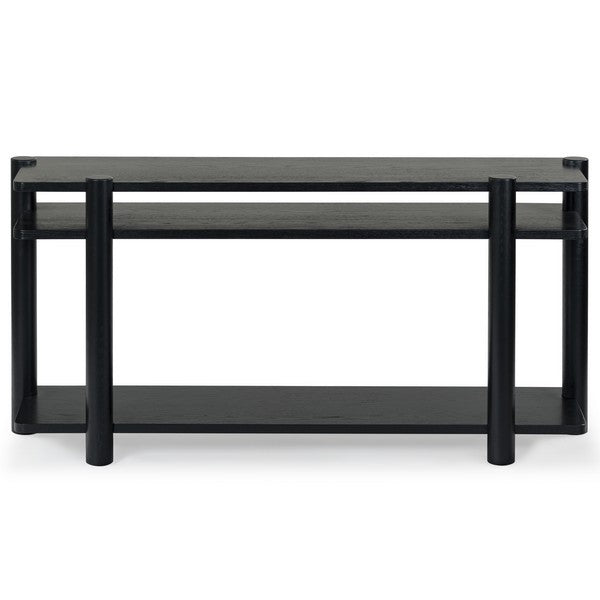 Orsano 60 in. Solid Rubberwood Console Table - Black