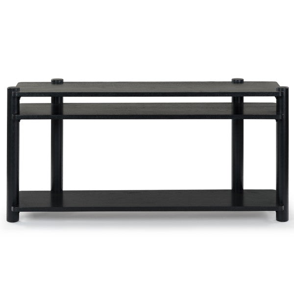 Orsano 60 in. Solid Rubberwood Console Table - Black