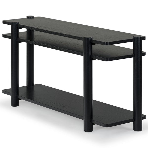 Orsano 60 in. Solid Rubberwood Console Table - Black