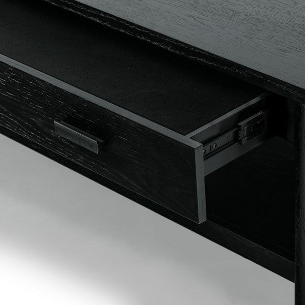 Agnano 42 in. Solid Rubber Wood Coffee Table - Black