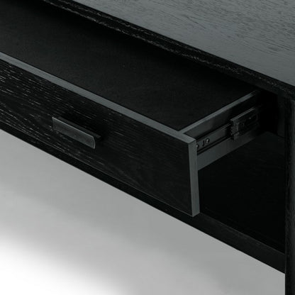 Agnano 42 in. Solid Rubber Wood Coffee Table - Black