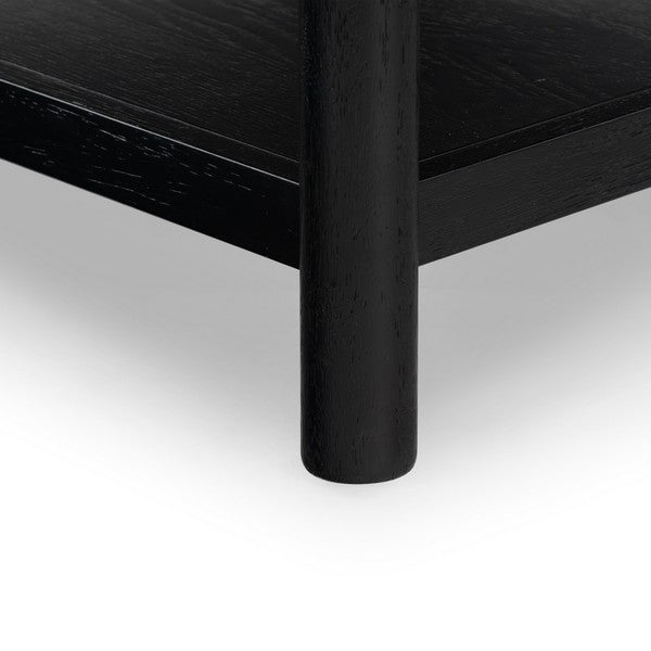 Agnano 42 in. Solid Rubber Wood Coffee Table - Black