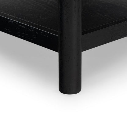 Agnano 42 in. Solid Rubber Wood Coffee Table - Black