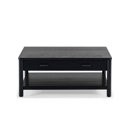Agnano 42 in. Solid Rubber Wood Coffee Table - Black