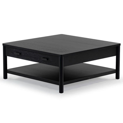 Agnano 42 in. Solid Rubber Wood Coffee Table - Black