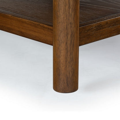 Agnano 42 in. Solid Rubber Wood Coffee Table - Medium Oak