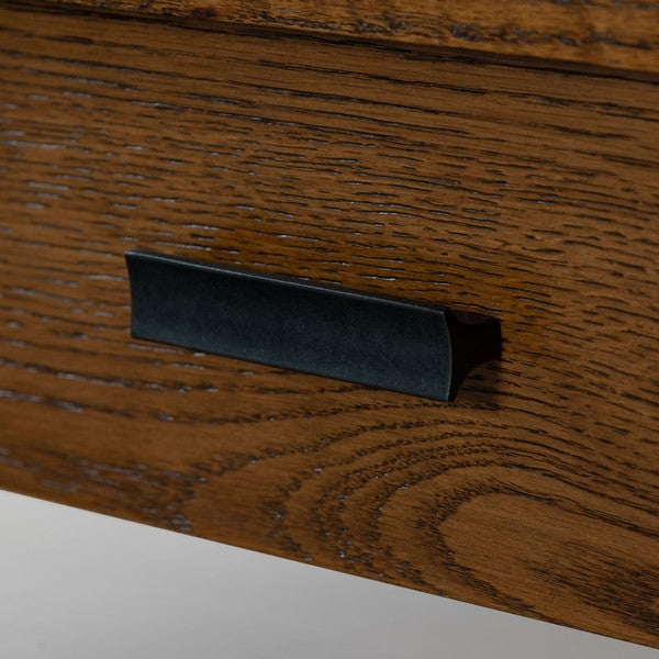 Agnano 42 in. Solid Rubber Wood Coffee Table - Medium Oak