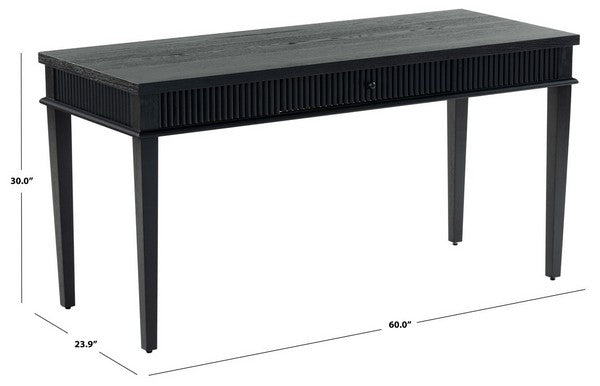 Spoleto 60 in. Rubber Wood Desk - Black