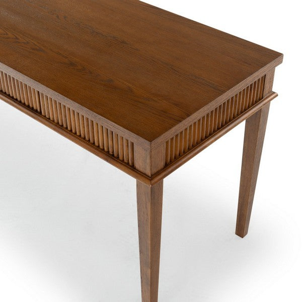 Spoleto 60 in. Rubber Wood Desk - Medium Oak