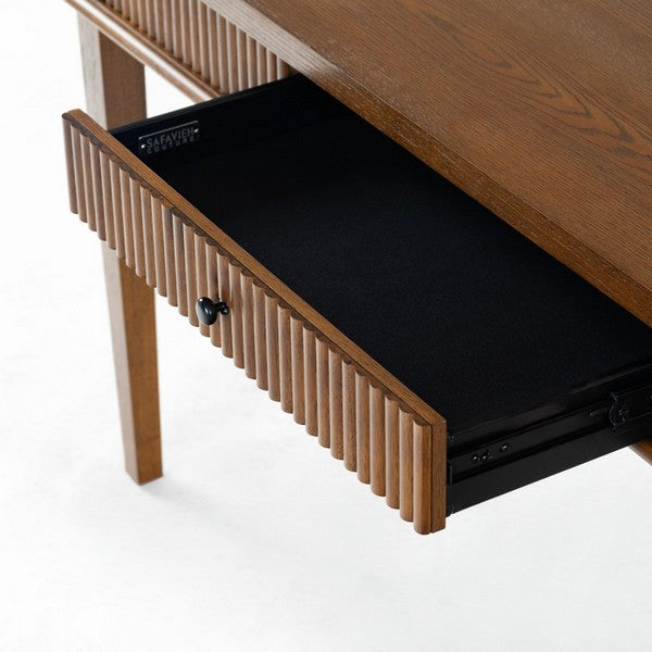 Spoleto 60 in. Rubber Wood Desk - Medium Oak