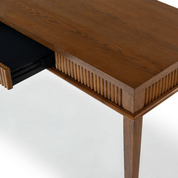 Spoleto 60 in. Rubber Wood Desk - Medium Oak