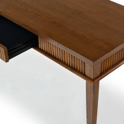 Spoleto 60 in. Rubber Wood Desk - Medium Oak