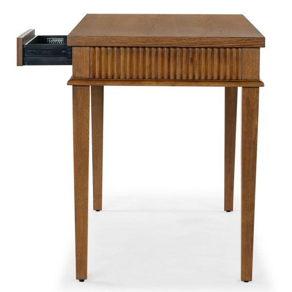 Spoleto 60 in. Rubber Wood Desk - Medium Oak