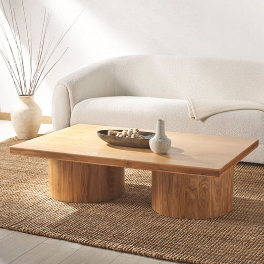 Usmate 55 in. Elm Wood Coffee Table