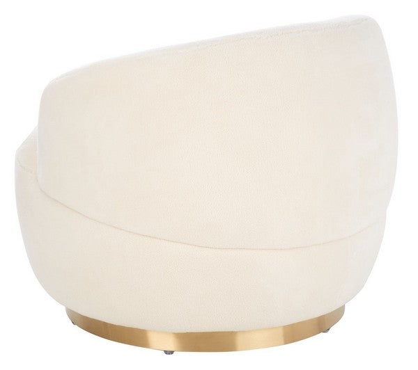 Galvani Faux Lamb Wool Swivel Chair