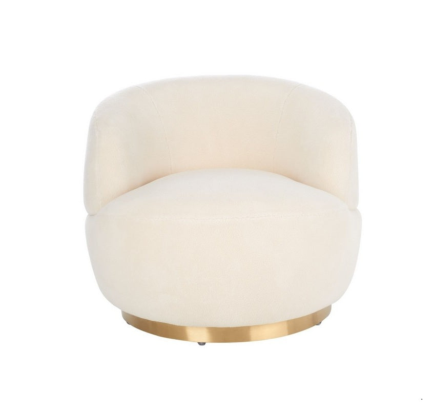 Galvani Faux Lamb Wool Swivel Chair