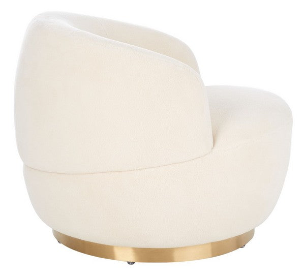 Galvani Faux Lamb Wool Swivel Chair