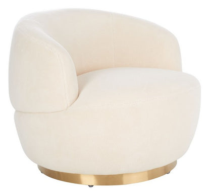 Galvani Faux Lamb Wool Swivel Chair