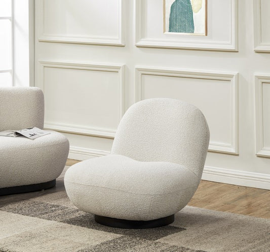 Ginesio Boucle Accent Chair - Ivory