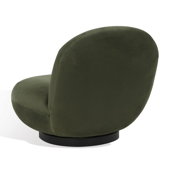 Ginesio Velvet Accent Chair - Olive Green