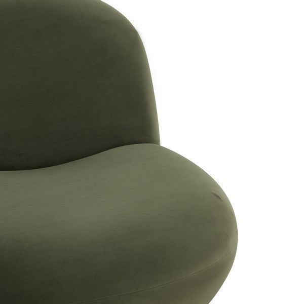 Ginesio Velvet Accent Chair - Olive Green