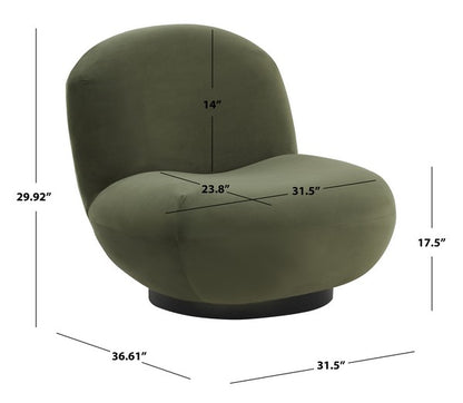 Ginesio Velvet Accent Chair - Olive Green