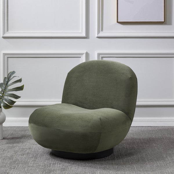 Ginesio Velvet Accent Chair - Olive Green