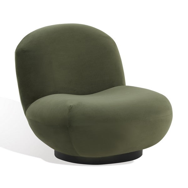 Ginesio Velvet Accent Chair - Olive Green