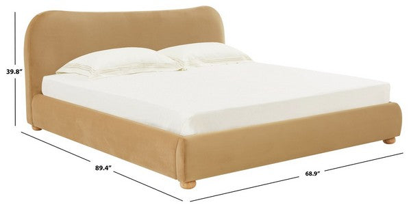 Lumenera 89 in. Velvet Queen Bed