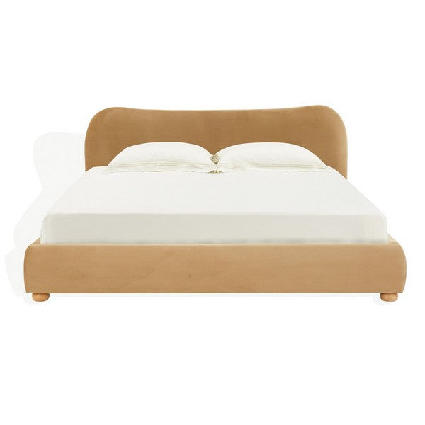 Lumenera 89 in. Velvet Queen Bed