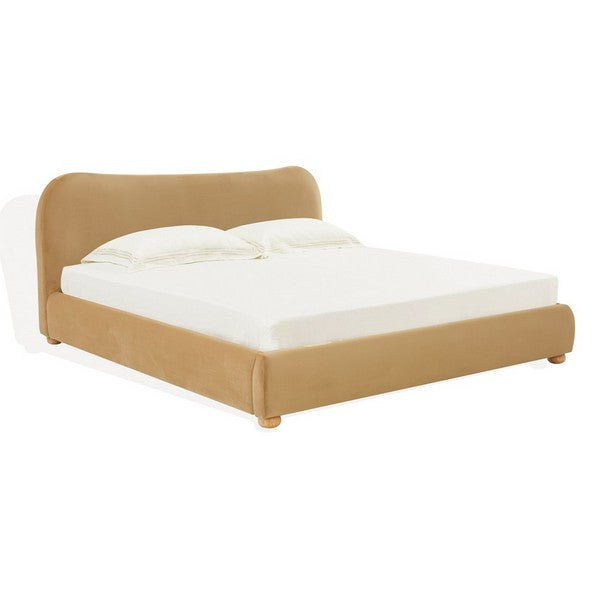 Lumenera 89 in. Velvet Queen Bed