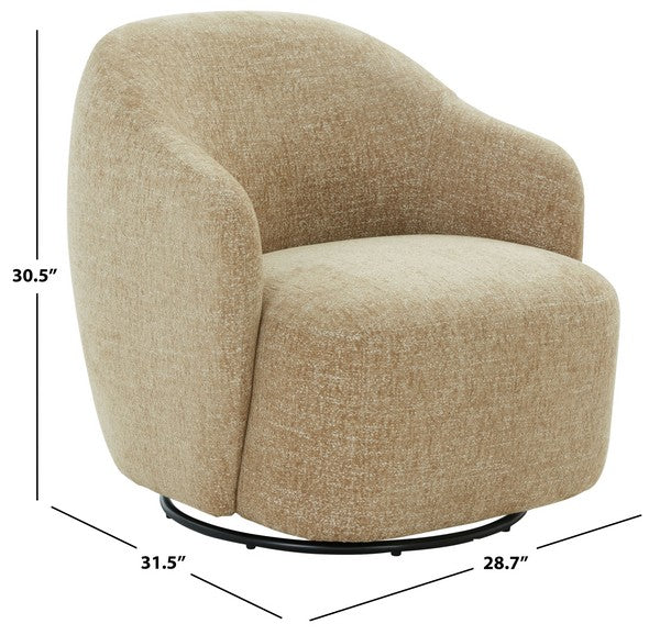 Bagno Chenille Accent Chair - Light Brown