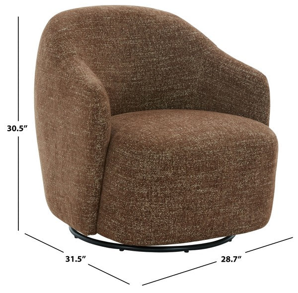 Bagno Chenille Accent Chair - Dark Brown