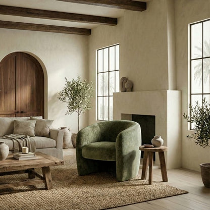 Caiano Chenille Barrel Back Accent Chair