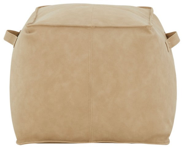 Graie Vegan Leather Pouf - Camel