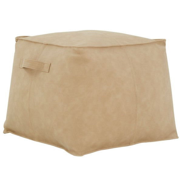 Graie Vegan Leather Pouf - Camel