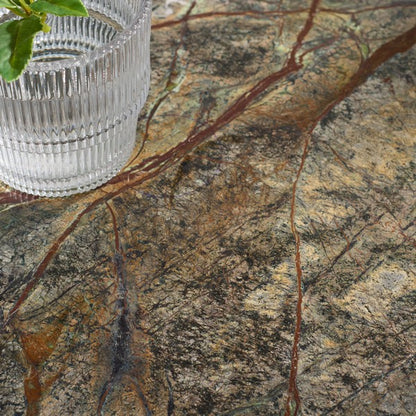 Lesa 24 in. Round Marble Accent Table - Green