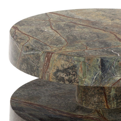 Lesa 24 in. Round Marble Accent Table - Green