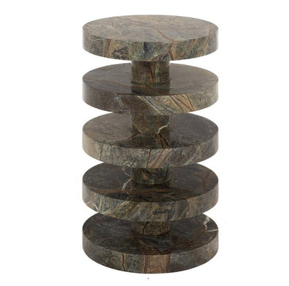 Lesa 24 in. Round Marble Accent Table - Green