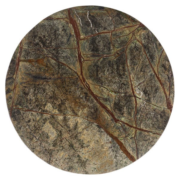 Lesa 24 in. Round Marble Accent Table - Green