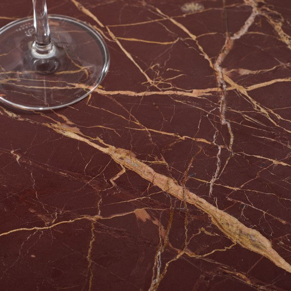 Lesa 24 in. Round Marble Accent Table - Red